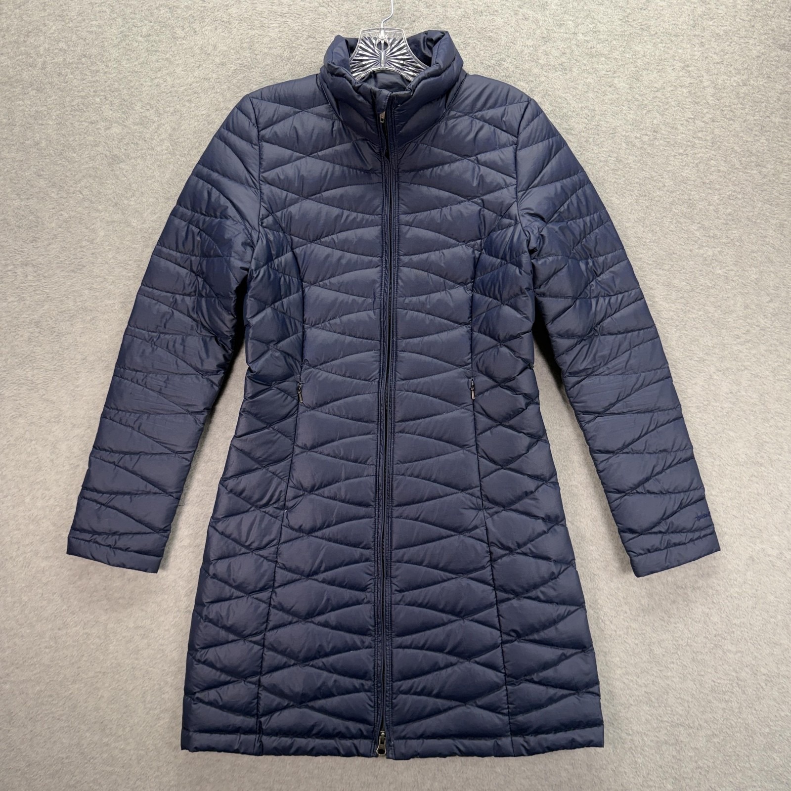 Patagonia Fiona Parka Womens Xs Navy Blue Long Down Puffer Quilted Full Zip